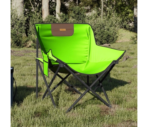 vidaXL Sillas de camping con bolsillo plegables 2 unidades verde