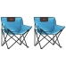 Sillas de camping con bolsillo plegables 2 unidades azul claro