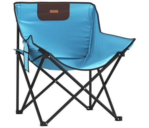 Sillas de camping con bolsillo plegables 2 unidades azul claro