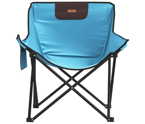 Sillas de camping con bolsillo plegables 2 unidades azul claro