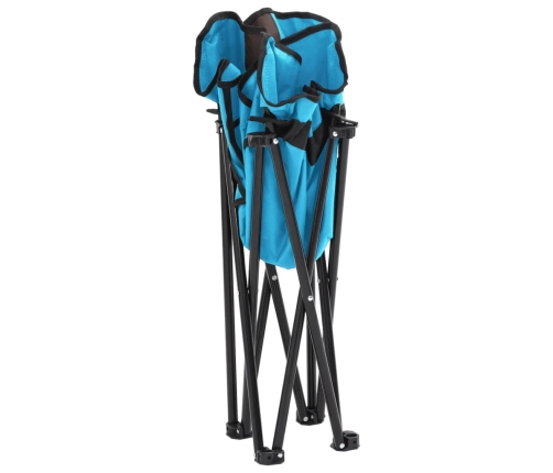 Sillas de camping con bolsillo plegables 2 unidades azul claro