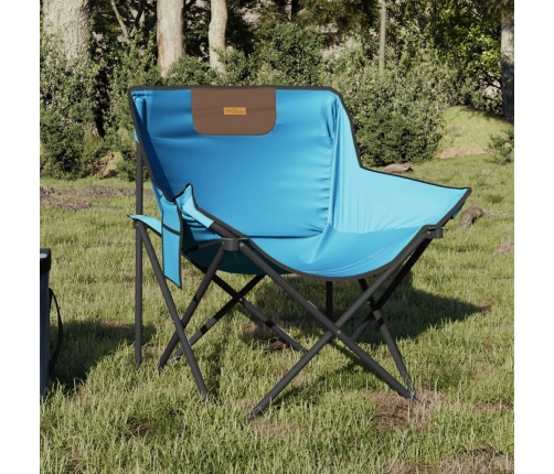 Sillas de camping con bolsillo plegables 2 unidades azul claro