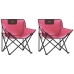 Sillas de camping con bolsillo plegables 2 unidades rosa