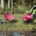 Sillas de camping con bolsillo plegables 2 unidades rosa