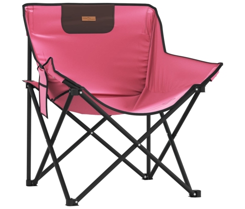 Sillas de camping con bolsillo plegables 2 unidades rosa