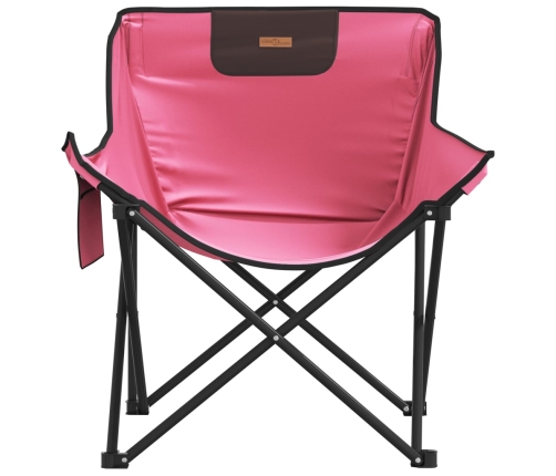 Sillas de camping con bolsillo plegables 2 unidades rosa