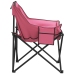 Sillas de camping con bolsillo plegables 2 unidades rosa