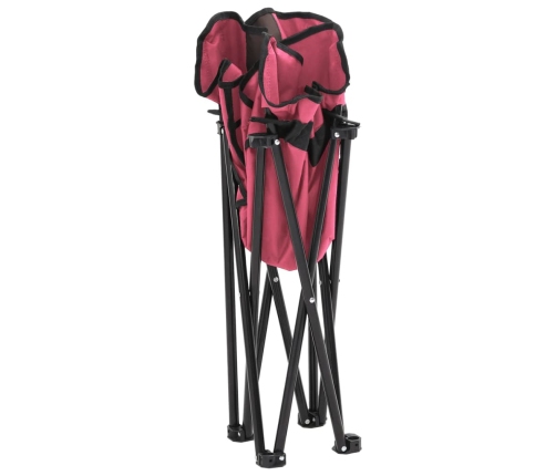 Sillas de camping con bolsillo plegables 2 unidades rosa