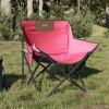 Sillas de camping con bolsillo plegables 2 unidades rosa