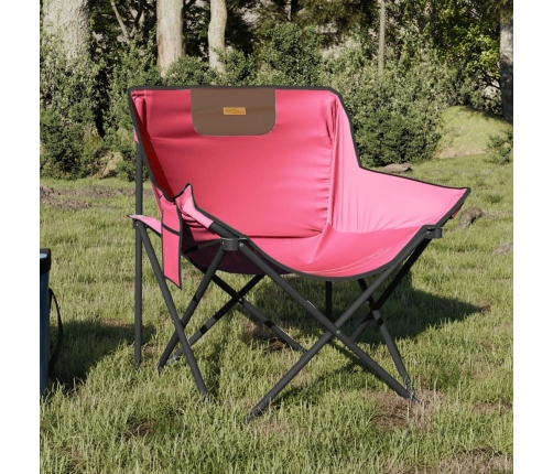 Sillas de camping con bolsillo plegables 2 unidades rosa