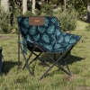 Sillas de camping con bolsillo plegable 2 uds estampado hojas