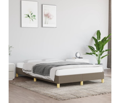 Estructura de cama sin colchón tela gris taupe 120x190 cm