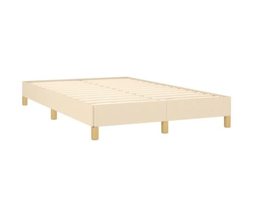 Estructura de cama sin colchón tela crema 120x190 cm