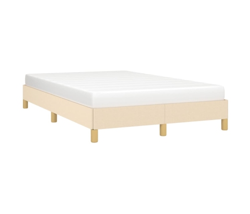 Estructura de cama sin colchón tela crema 120x190 cm