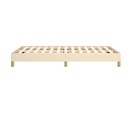 Estructura de cama sin colchón tela crema 120x190 cm