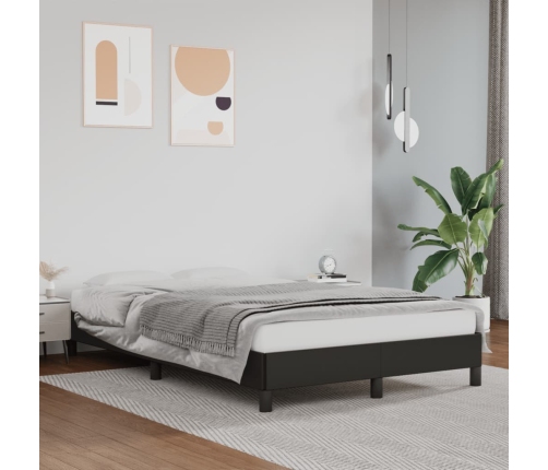 Estructura de cama cuero sintético negro 120x190 cm