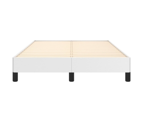 Estructura de cama cuero sintético blanco 120x190 cm