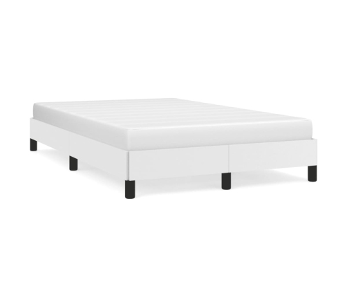 Estructura de cama sin colchón cuero sintético blanco 120x190cm