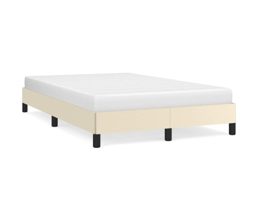 Estructura de cama sin colchón cuero sintético crema 120x190 cm