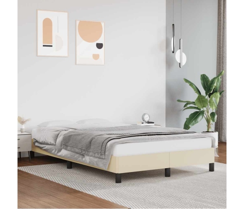 Estructura de cama sin colchón cuero sintético crema 120x190 cm