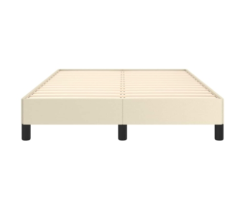 Estructura de cama sin colchón cuero sintético crema 120x190 cm