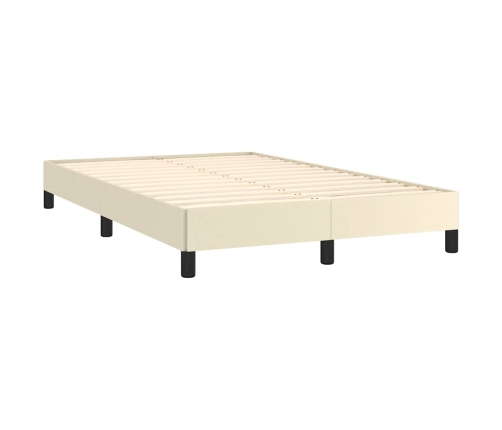 Estructura de cama sin colchón cuero sintético crema 120x190 cm