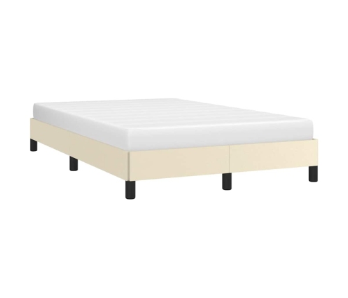 Estructura de cama sin colchón cuero sintético crema 120x190 cm