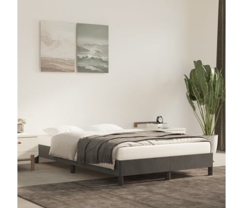 Estructura de cama terciopelo gris oscuro 120x190 cm