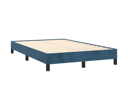 Estructura de cama sin colchón terciopelo azul oscuro 120x190cm