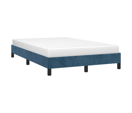 Estructura de cama sin colchón terciopelo azul oscuro 120x190cm