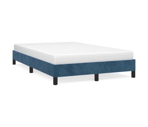 Estructura de cama sin colchón terciopelo azul oscuro 120x190cm