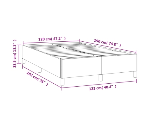 Estructura de cama tela gris oscuro 120x190 cm