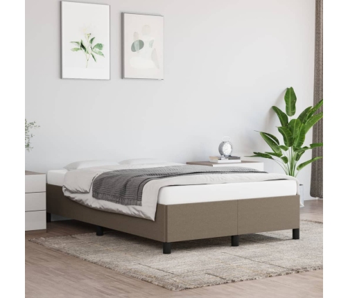 Estructura de cama sin colchón tela gris taupe 120x190 cm