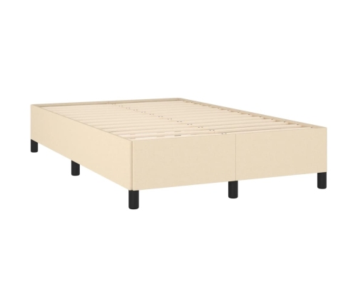 Estructura de cama sin colchón tela crema 120x190 cm