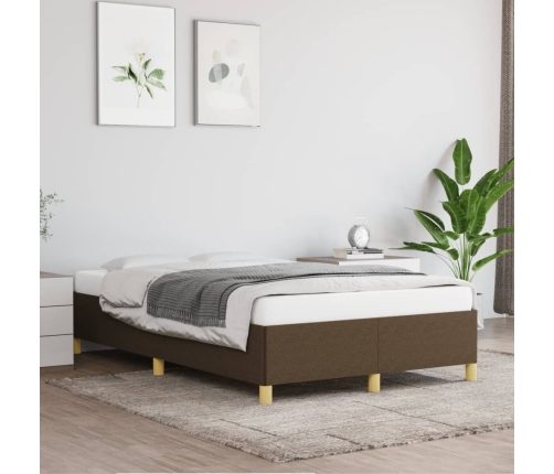 vidaXL Estructura de cama tela marrón oscuro 120x190 cm