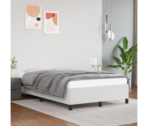 Estructura de cama sin colchón cuero sintético blanco 120x190cm