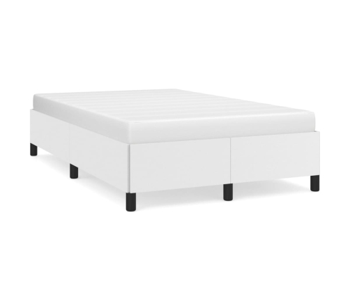 Estructura de cama sin colchón cuero sintético blanco 120x190cm