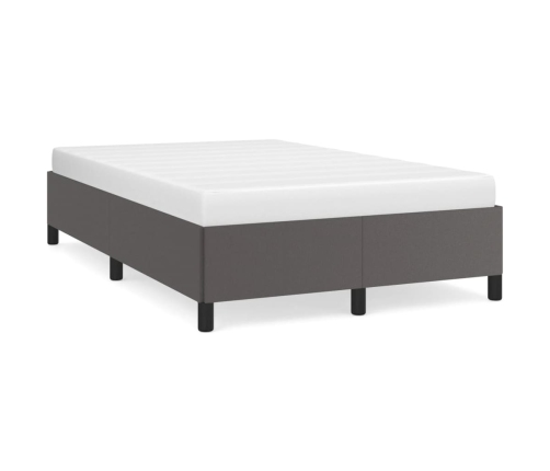 Estructura de cama sin colchón cuero sintético gris 120x190 cm