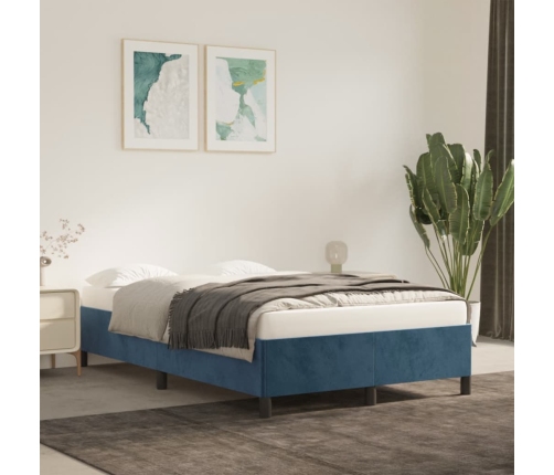 vidaXL Estructura de cama terciopelo azul oscuro 120x190 cm