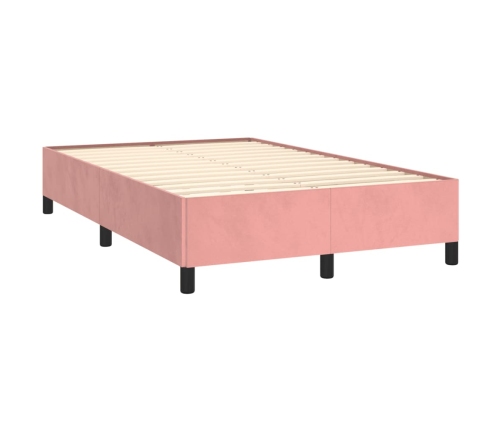 Estructura de cama sin colchón terciopelo rosa 120x190 cm