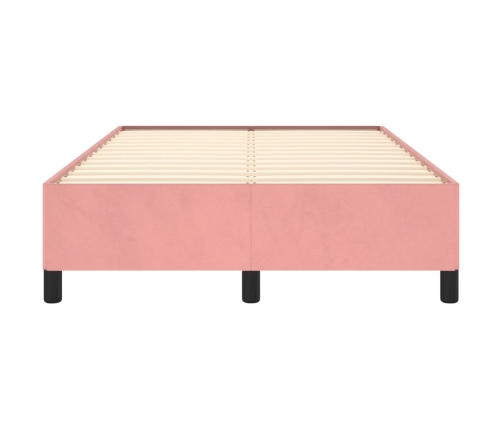 Estructura de cama sin colchón terciopelo rosa 120x190 cm