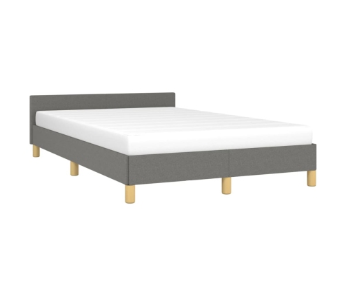 Estructura de cama con cabecero tela gris oscuro 120x190 cm