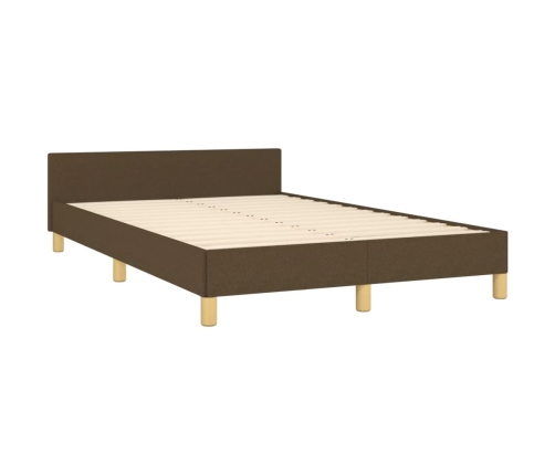 Estructura de cama sin colchón tela marrón oscuro 120x190 cm