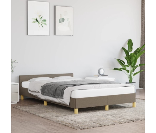 Estructura de cama sin colchón tela gris taupe 120x190 cm