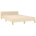 vidaXL Estructura de cama con cabecero tela crema 120x190 cm