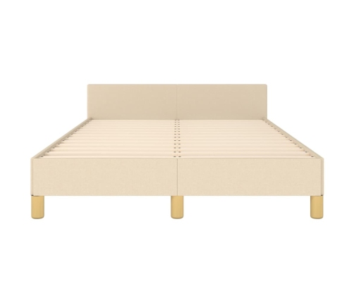 vidaXL Estructura de cama con cabecero tela crema 120x190 cm