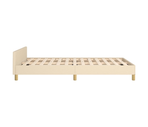 vidaXL Estructura de cama con cabecero tela crema 120x190 cm