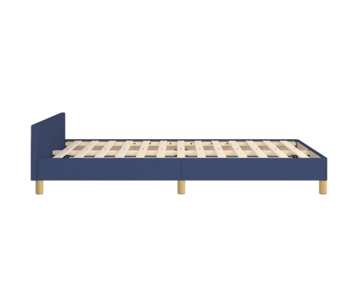 Estructura de cama sin colchón tela azul 120x190 cm