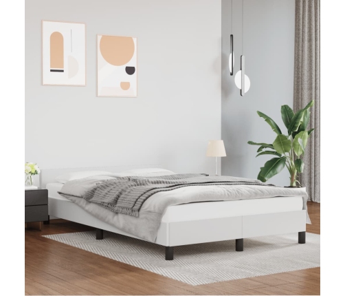 Estructura de cama sin colchón cuero sintético blanco 120x190cm