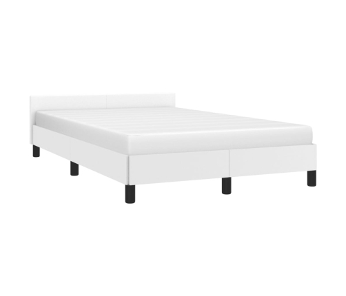 Estructura de cama sin colchón cuero sintético blanco 120x190cm